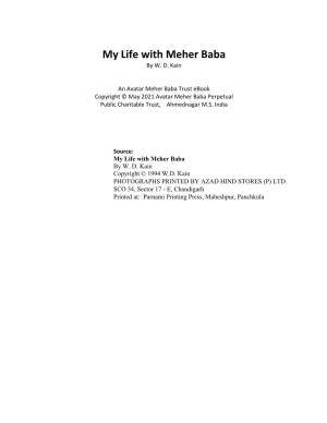 My Life with Meher Baba by W