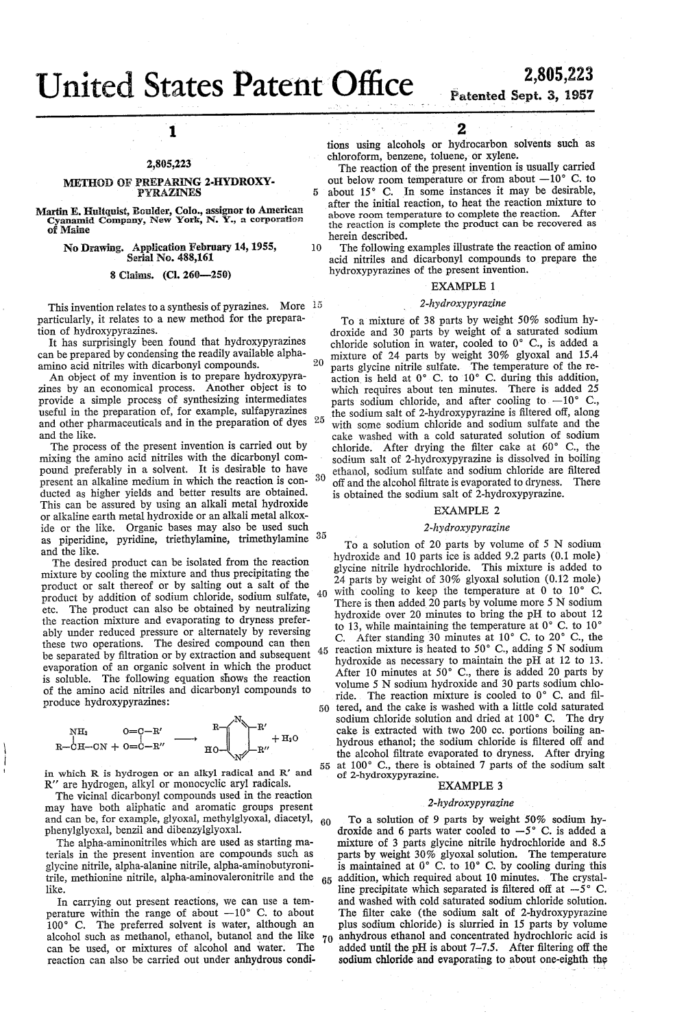 United States Patent Office Patented Sept