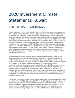 Investment Climate Statement 2020