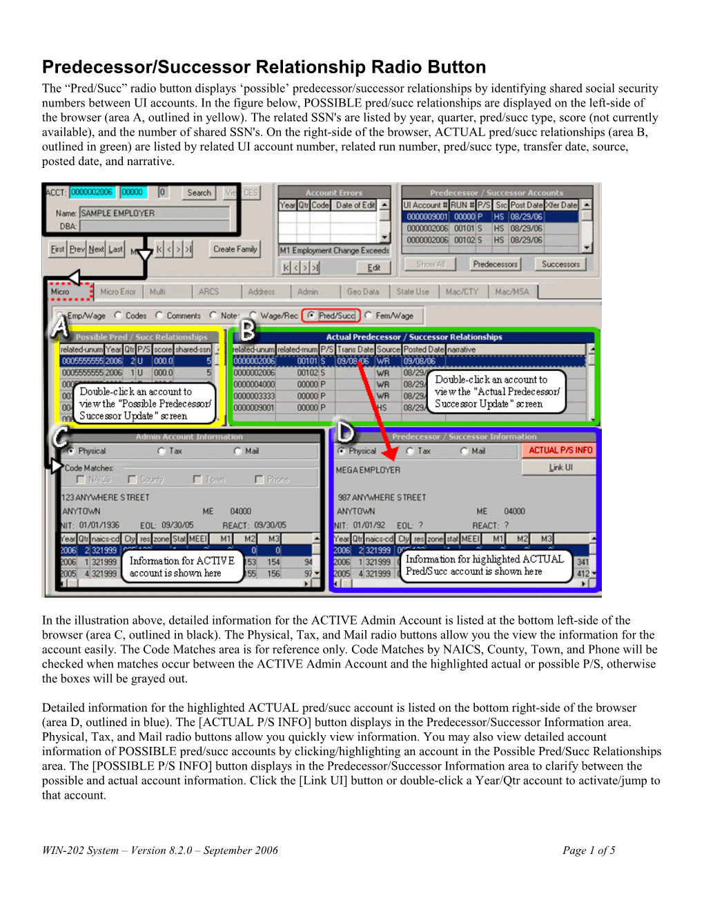 Predecessor/Successor Relationship Radio Button (Top)