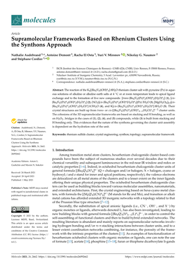 Supramolecular Frameworks Based on Rhenium Clusters Using the Synthons Approach