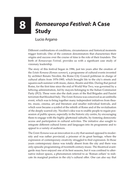 Chapter 8 Romaeuropa Festival: a Case Study