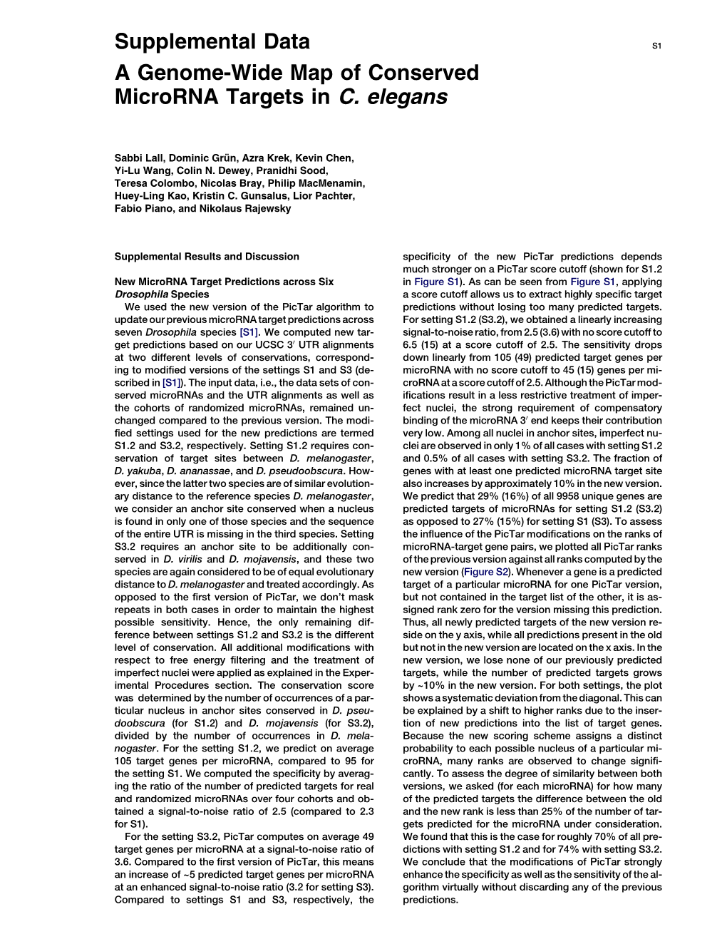 A Genome-Wide Map of Conserved Microrna Targets in C. Elegans