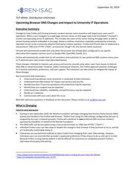 Upcoming Browser DNS Changes and Impact to University IT Operations
