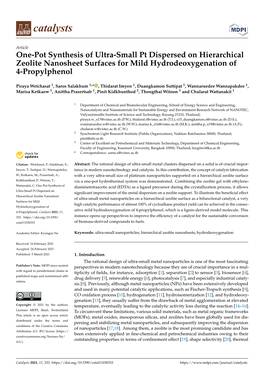 One-Pot Synthesis of Ultra-Small Pt Dispersed on Hierarchical Zeolite Nanosheet Surfaces for Mild Hydrodeoxygenation of 4-Propylphenol