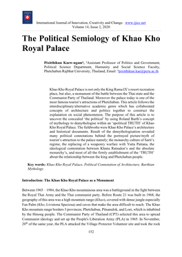 The Political Semiology of Khao Kho Royal Palace
