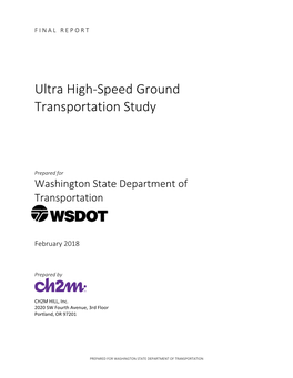 WSDOT Ultra High-Speed Ground Transportation Study