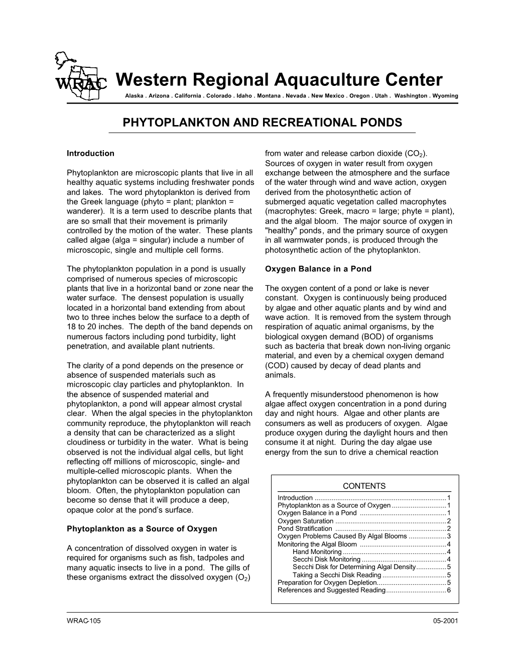 Phytoplankton and Recreational Ponds