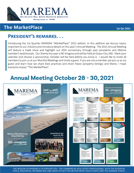 Annual Meeting October 28 - 30, 2021