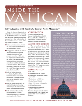 Why Advertise with Inside the Vatican News Magazine?