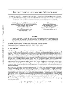 The Gravitational Field of the Sds Space-Time