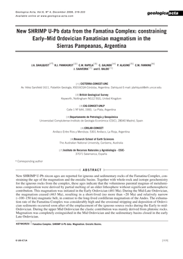 Constraining Early–Mid Ordovician Famatinian Magmatism in the Sierras Pampeanas, Argentina