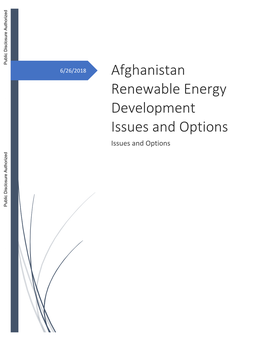 Afghanistan Renewable Energy Development