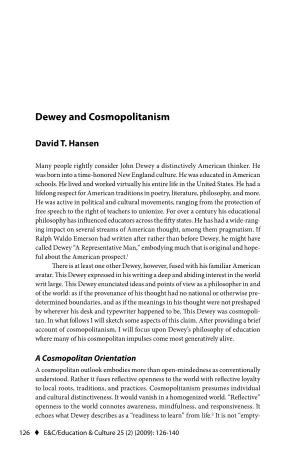 Dewey and Cosmopolitanism
