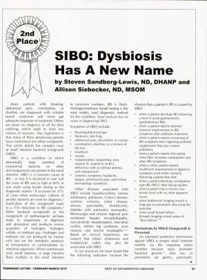 Dysbiosis Has a New Name by Steven Sandberg-Lewis, ND, DHANP and Allison Siebecker, ND, MSOM