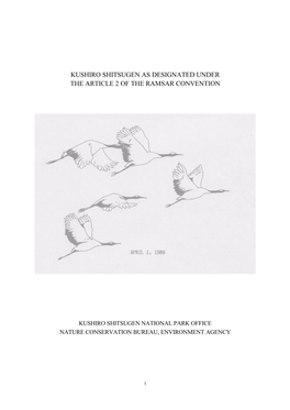 Kushiro Shitsugen As Designated Under the Article 2 of the Ramsar Convention