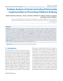 Problem Analysis of Social and Cultural Partnership Implementation in Preventing Children’S Ill-Being