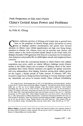 China's Central Asian Power and Problems