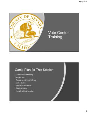 Vote Center Training