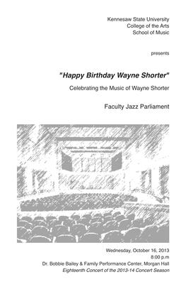 Faculty Jazz Parliament Celebrating the Music of Wayne Shorter, "Happy
