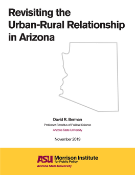 Revisiting the Urban-Rural Relationship in Arizona