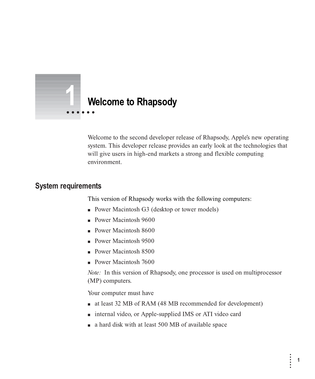 1 Welcome to Rhapsody