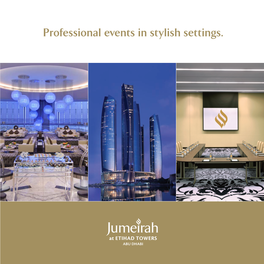 Jumeirah at Etihad Towers MICE Brochure