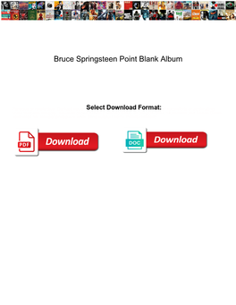 Bruce Springsteen Point Blank Album Afreey