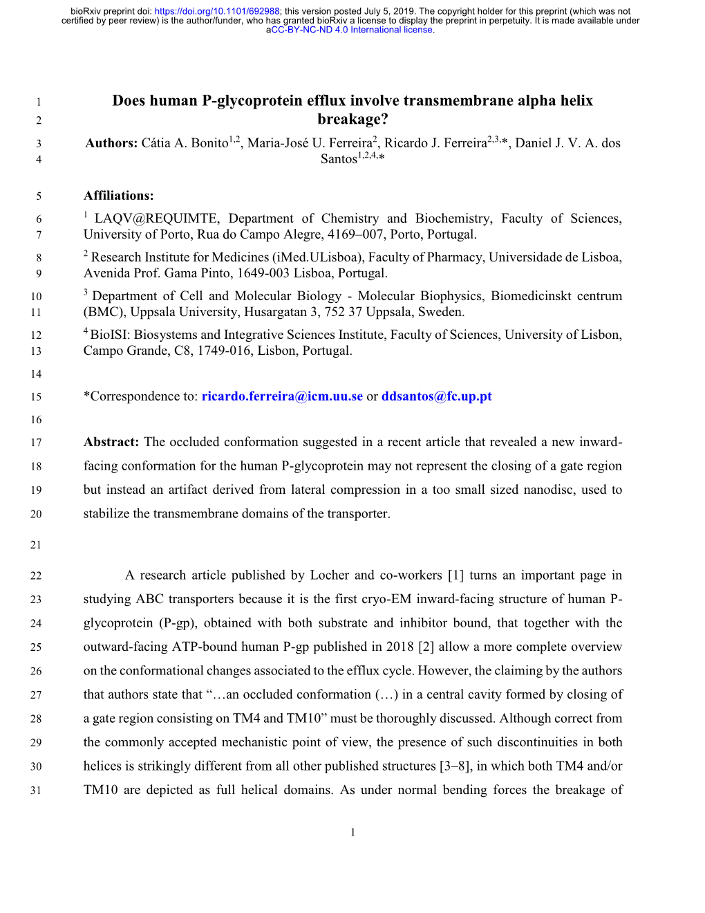 Does Human P-Glycoprotein Efflux Involve Transmembrane Alpha Helix Breakage?