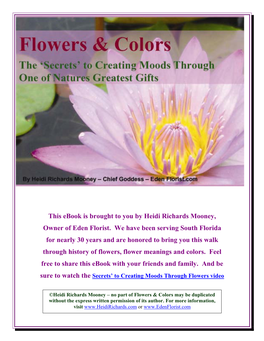 Flowers and Colors – the Secrets to Creating Moods Through One of Natures Greatest Gifts - Flowers