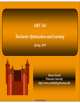 ORF 544 Stochastic Optimization and Learning