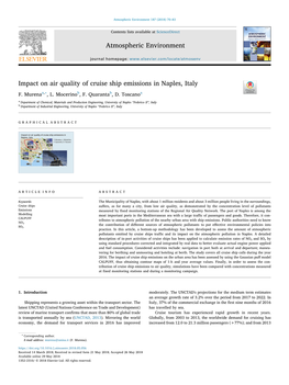 Impact on Air Quality of Cruise Ship Emissions in Naples, Italy.Pdf