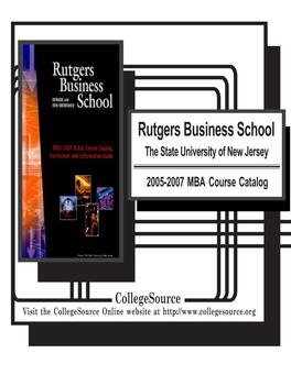 Rutgers Business School the State University of New Jersey