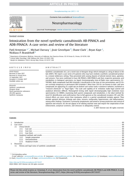 Intoxication from the Novel Synthetic Cannabinoids AB-PINACA and ADB-PINACA: a Case Series and Review of the Literature