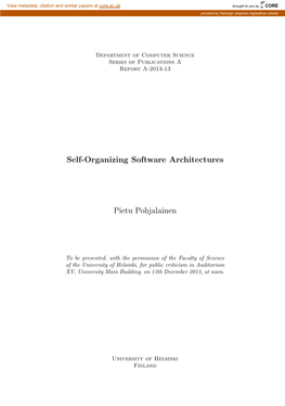Self-Organizing Software Architectures