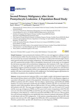 Second Primary Malignancy After Acute Promyelocytic Leukemia: a Population-Based Study