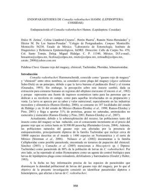 (LEPIDOPTERA: COSSIDAE) Endoparasitoids of Comadia Redtenbacheri Hamm