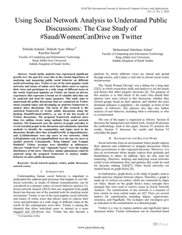 Using Social Network Analysis to Understand Public Discussions: the Case Study of #Saudiwomencandrive on Twitter
