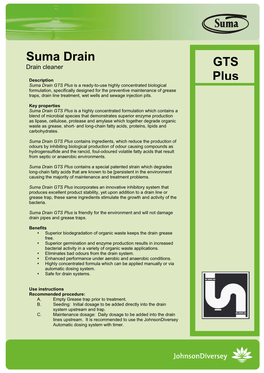 GTS Plus Suma Drain