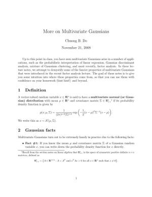More on Multivariate Gaussians