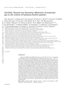 LLAMA: Normal Star Formation Efficiencies of Molecular Gas in The