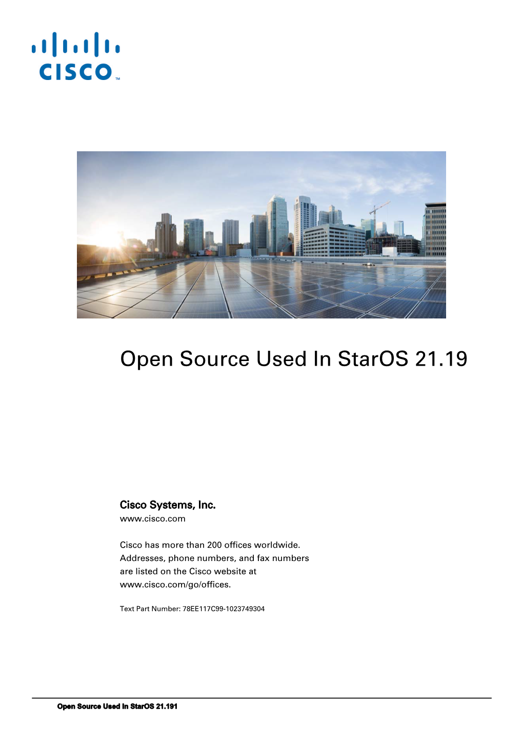 Open Source Used in Staros 21.19