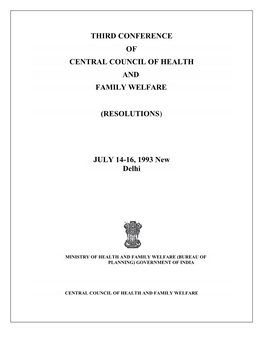 Third Conference of Central Council of Health and Family Welfare