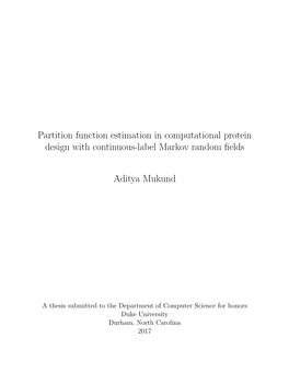 Partition Function Estimation in Computational Protein Design with Continuous-Label Markov Random ﬁelds