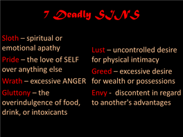 7 Deadly SINS