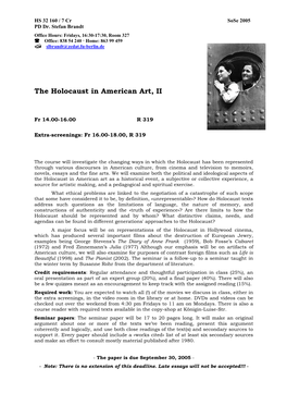 The Holocaust in American Art, II