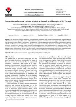 Composition and Seasonal Variation of Epigeic Arthropods in Field Margins of NW Portugal