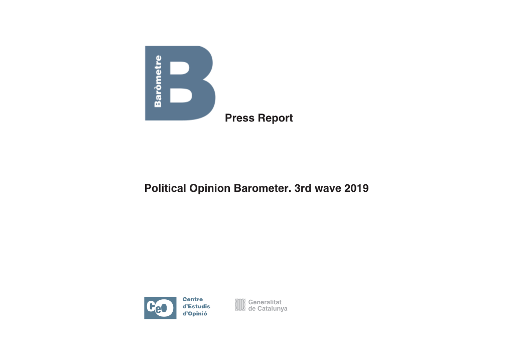 CEO. Political Opinion Barometer. 3Rd Wave 2019. Press Report