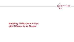 Modeling of Microlens Arrays with Different Lens Shapes Abstract