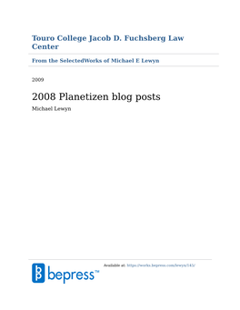 2008 Planetizen Blog Posts Michael Lewyn